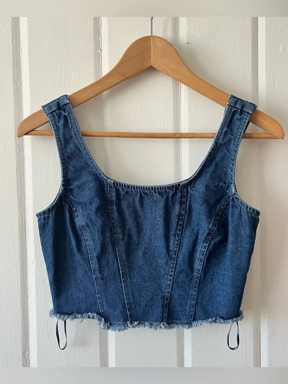 Lone Star Sleeveless Denim Corset Crop Top